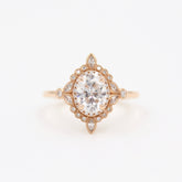 1.33 CT Oval Cut Cluster Halo Moissanite Engagement Ring 1